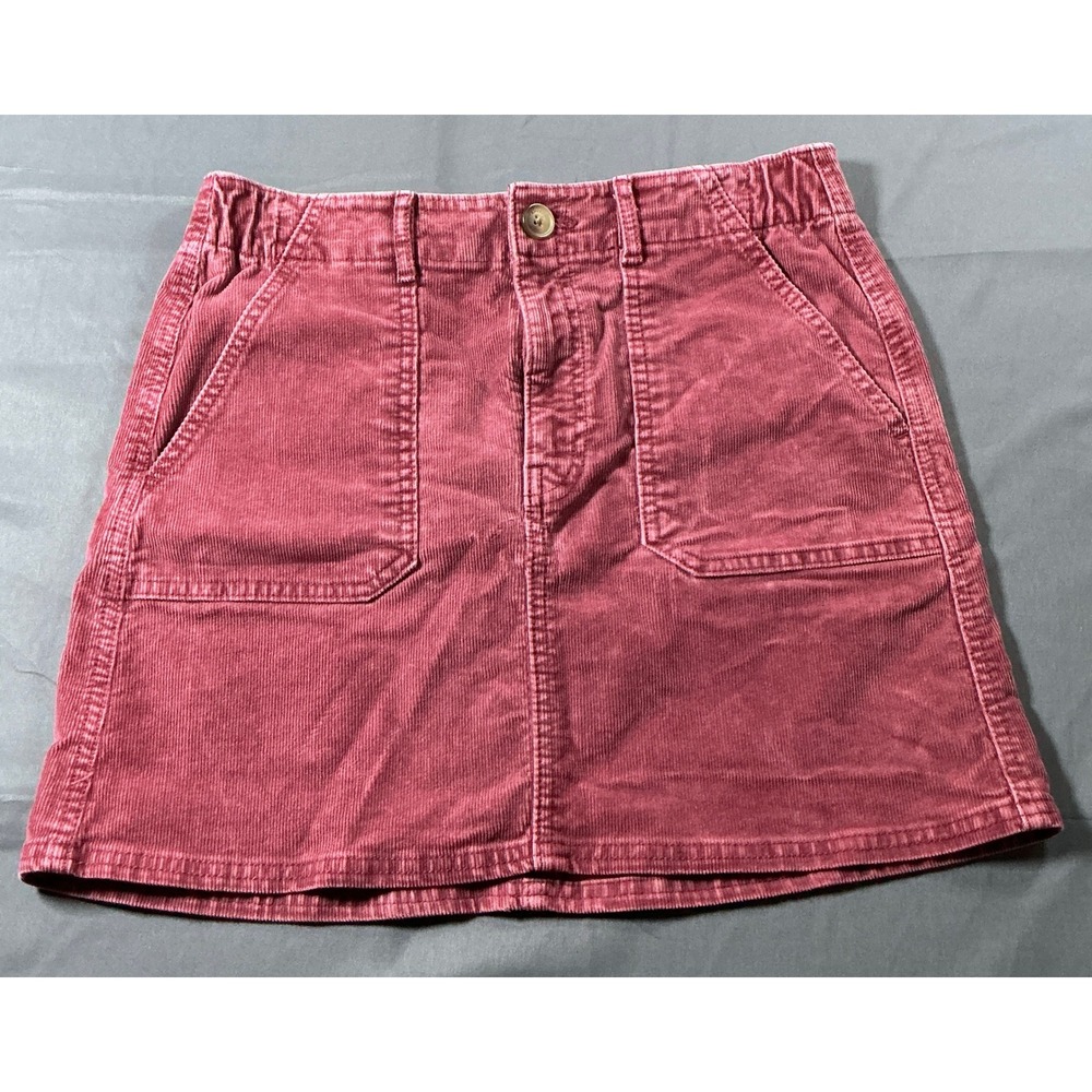 American Eagle Super Stretch Corduroy Mini Skirt Pink Mauve Size 4 High Waist